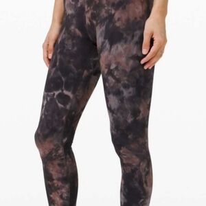 Lululemon Athletica Black and Brown Tie-Dye Leggings